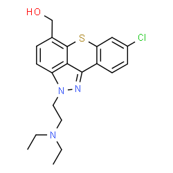 ChemSpider 2D Image | {8-Chloro-2-[2-(diethylamino)ethyl]-2H-thiochromeno[4,3,2-cd]indazol-5-yl}methanol | C20H22ClN3OS