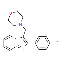 ChemSpider 2D Image | 2-(4-Chlorophenyl)-3-(4-morpholinylmethyl)imidazo[1,2-a]pyridine | C18H18ClN3O