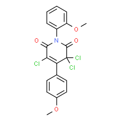 ChemSpider 2D Image | 3,3,5-Trichloro-1-(2-methoxyphenyl)-4-(4-methoxyphenyl)-2,6(1H,3H)-pyridinedione | C19H14Cl3NO4