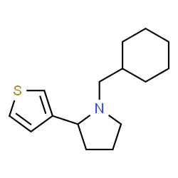 ChemSpider 2D Image | 1-(Cyclohexylmethyl)-2-(3-thienyl)pyrrolidine | C15H23NS