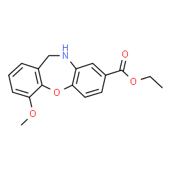 ChemSpider 2D Image | Ethyl 4-methoxy-10,11-dihydrodibenzo[b,f][1,4]oxazepine-8-carboxylate | C17H17NO4