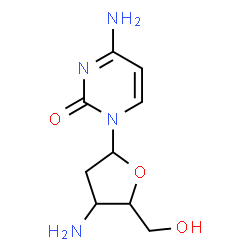 ChemSpider 2D Image | 4-Amino-1-(3-amino-2,3-dideoxypentofuranosyl)-2(1H)-pyrimidinone | C9H14N4O3
