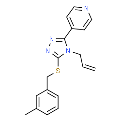 ChemSpider 2D Image | 4-{4-Allyl-5-[(3-methylbenzyl)sulfanyl]-4H-1,2,4-triazol-3-yl}pyridine | C18H18N4S