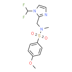 ChemSpider 2D Image | N-{[1-(Difluoromethyl)-1H-imidazol-2-yl]methyl}-4-methoxy-N-methylbenzenesulfonamide | C13H15F2N3O3S