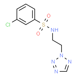 ChemSpider 2D Image | 3-Chloro-N-[2-(2H-tetrazol-2-yl)ethyl]benzenesulfonamide | C9H10ClN5O2S