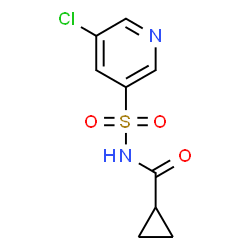 ChemSpider 2D Image | N-[(5-Chloro-3-pyridinyl)sulfonyl]cyclopropanecarboxamide | C9H9ClN2O3S