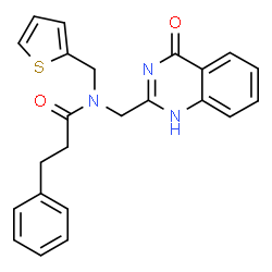 ChemSpider 2D Image | N-[(4-Oxo-1,4-dihydro-2-quinazolinyl)methyl]-3-phenyl-N-(2-thienylmethyl)propanamide | C23H21N3O2S