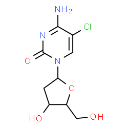 ChemSpider 2D Image | 4-Amino-5-chloro-1-(2-deoxypentofuranosyl)-2(1H)-pyrimidinone | C9H12ClN3O4
