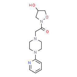 ChemSpider 2D Image | 1-(4-Hydroxy-1,2-oxazolidin-2-yl)-2-[4-(2-pyridinyl)-1-piperazinyl]ethanone | C14H20N4O3