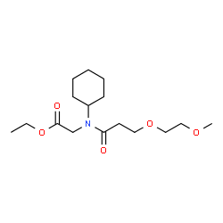 ChemSpider 2D Image | Ethyl N-cyclohexyl-N-[3-(2-methoxyethoxy)propanoyl]glycinate | C16H29NO5