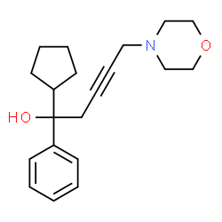 ChemSpider 2D Image | 1-Cyclopentyl-5-(4-morpholinyl)-1-phenyl-3-pentyn-1-ol | C20H27NO2