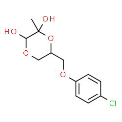 ChemSpider 2D Image | 6-[(4-Chlorophenoxy)methyl]-2-methyl-1,4-dioxane-2,3-diol | C12H15ClO5