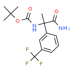 ChemSpider 2D Image | 2-Methyl-2-propanyl {1-amino-1-oxo-2-[3-(trifluoromethyl)phenyl]-2-propanyl}carbamate | C15H19F3N2O3