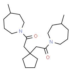 ChemSpider 2D Image | 2,2'-(1,1-Cyclopentanediyl)bis[1-(4-methyl-1-azepanyl)ethanone] | C23H40N2O2