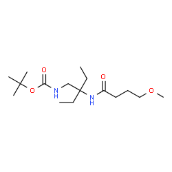 ChemSpider 2D Image | 2-Methyl-2-propanyl {2-ethyl-2-[(4-methoxybutanoyl)amino]butyl}carbamate | C16H32N2O4