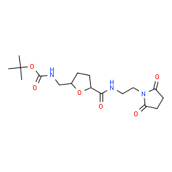 ChemSpider 2D Image | 2-Methyl-2-propanyl [(5-{[2-(2,5-dioxo-1-pyrrolidinyl)ethyl]carbamoyl}tetrahydro-2-furanyl)methyl]carbamate | C17H27N3O6