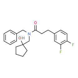 ChemSpider 2D Image | N-Benzyl-3-(3,4-difluorophenyl)-N-[(1-hydroxycyclopentyl)methyl]propanamide | C22H25F2NO2