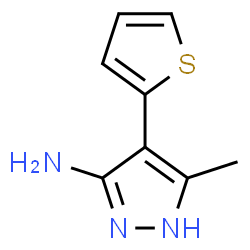 ChemSpider 2D Image | 3-methyl-4-(2-thienyl)-1H-pyrazol-5-amine | C8H9N3S