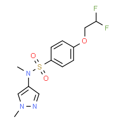 ChemSpider 2D Image | 4-(2,2-Difluoroethoxy)-N-methyl-N-(1-methyl-1H-pyrazol-4-yl)benzenesulfonamide | C13H15F2N3O3S
