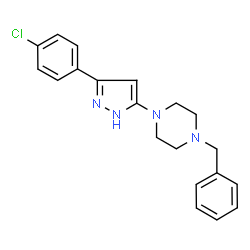 ChemSpider 2D Image | 1-Benzyl-4-[3-(4-chlorophenyl)-1H-pyrazol-5-yl]piperazine | C20H21ClN4