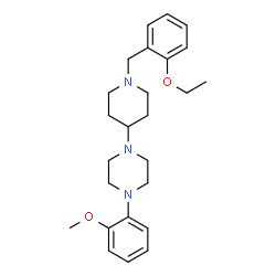 ChemSpider 2D Image | 1-[1-(2-Ethoxybenzyl)-4-piperidinyl]-4-(2-methoxyphenyl)piperazine | C25H35N3O2