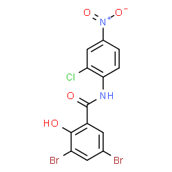 ChemSpider 2D Image | 3,5-Dibromo-N-(2-chloro-4-nitrophenyl)-2-hydroxybenzamide | C13H7Br2ClN2O4