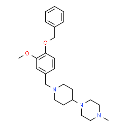 ChemSpider 2D Image | 1-{1-[4-(Benzyloxy)-3-methoxybenzyl]-4-piperidinyl}-4-methylpiperazine | C25H35N3O2
