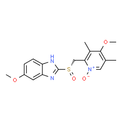 ChemSpider 2D Image | 5-Methoxy-2-{(S)-[(4-methoxy-3,5-dimethyl-1-oxido-2-pyridinyl)methyl]sulfinyl}-1H-benzimidazole | C17H19N3O4S