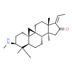 ChemSpider 2D Image | (3beta,5alpha,9beta,17Z)-4,4,14-Trimethyl-3-(methylamino)-9,19-cyclopregn-17-en-16-one | C25H39NO