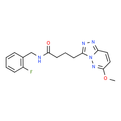 ChemSpider 2D Image | N-(2-Fluorobenzyl)-4-(6-methoxy[1,2,4]triazolo[4,3-b]pyridazin-3-yl)butanamide | C17H18FN5O2
