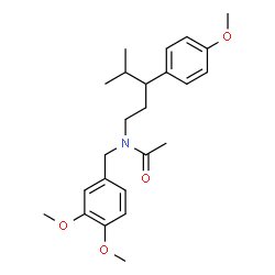 ChemSpider 2D Image | N-(3,4-Dimethoxybenzyl)-N-[3-(4-methoxyphenyl)-4-methylpentyl]acetamide | C24H33NO4
