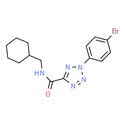 ChemSpider 2D Image | 2-(4-Bromophenyl)-N-(cyclohexylmethyl)-2H-tetrazole-5-carboxamide | C15H18BrN5O