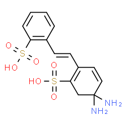 ChemSpider 2D Image | 2-[(E)-2-(4,4-Diamino-2-sulfo-1,5-cyclohexadien-1-yl)vinyl]benzenesulfonic acid | C14H16N2O6S2