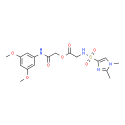 ChemSpider 2D Image | 2-[(3,5-Dimethoxyphenyl)amino]-2-oxoethyl N-[(1,2-dimethyl-1H-imidazol-4-yl)sulfonyl]glycinate | C17H22N4O7S