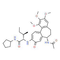 ChemSpider 2D Image | N~2~-[(7S)-7-Acetamido-1,2,3-trimethoxy-9-oxo-5,6,7,9-tetrahydrobenzo[a]heptalen-10-yl]-N-cyclopentyl-L-alloisoleucinamide | C32H43N3O6