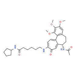 ChemSpider 2D Image | 6-{[(7S)-7-Acetamido-1,2,3-trimethoxy-9-oxo-5,6,7,9-tetrahydrobenzo[a]heptalen-10-yl]amino}-N-cyclopentylhexanamide | C32H43N3O6