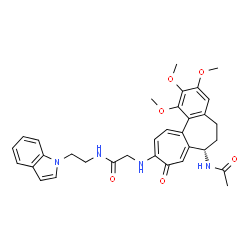 ChemSpider 2D Image | N~2~-[(7S)-7-Acetamido-1,2,3-trimethoxy-9-oxo-5,6,7,9-tetrahydrobenzo[a]heptalen-10-yl]-N-[2-(1H-indol-1-yl)ethyl]glycinamide | C33H36N4O6