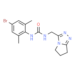 ChemSpider 2D Image | 1-(4-Bromo-2,6-dimethylphenyl)-3-(6,7-dihydro-5H-pyrrolo[2,1-c][1,2,4]triazol-3-ylmethyl)urea | C15H18BrN5O