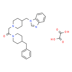 ChemSpider 2D Image | 2-[4-(1H-Benzimidazol-1-ylmethyl)-1-piperidinyl]-1-(4-benzyl-1-piperidinyl)ethanone ethanedioate (1:1) | C29H36N4O5