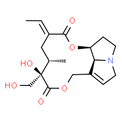 ChemSpider 2D Image | (7beta,8beta,12R,13S,15E)-12,18-Dihydroxysenecionan-11,16-dione | C18H25NO6