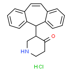 ChemSpider 2D Image | 3-(5H-Dibenzo[a,d][7]annulen-5-yl)-4-piperidinone hydrochloride (1:1) | C20H20ClNO