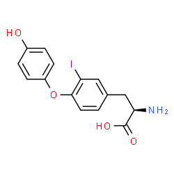 ChemSpider 2D Image | O-(4-Hydroxyphenyl)-3-iodo-D-tyrosine | C15H14INO4