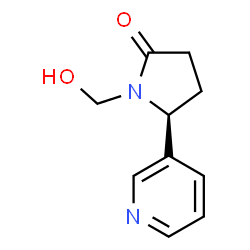 ChemSpider 2D Image | (5S)-1-(Hydroxymethyl)-5-(3-pyridinyl)-2-pyrrolidinone | C10H12N2O2