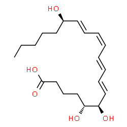 ChemSpider 2D Image | (5R,6R,7E,9E,11Z,13E,15R)-5,6,15-Trihydroxy-7,9,11,13-icosatetraenoic acid | C20H32O5