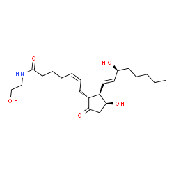 ChemSpider 2D Image | (5Z,11beta,13E,15S)-11,15-Dihydroxy-N-(2-hydroxyethyl)-9-oxoprosta-5,13-dien-1-amide | C22H37NO5