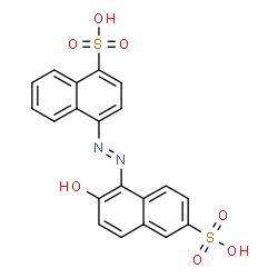 ChemSpider 2D Image | 4-[(E)-(2-Hydroxy-6-sulfo-1-naphthyl)diazenyl]-1-naphthalenesulfonic acid | C20H14N2O7S2