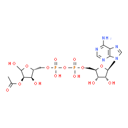 ChemSpider 2D Image | (3R,4R,5R)-5-({[{[{[(2R,3S,4R,5R)-5-(6-Amino-9H-purin-9-yl)-3,4-dihydroxytetrahydro-2-furanyl]methoxy}(hydroxy)phosphoryl]oxy}(hydroxy)phosphoryl]oxy}methyl)-2,4-dihydroxytetrahydro-3-furanyl acetate 
(non-preferred name) | C17H25N5O15P2