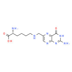 ChemSpider 2D Image | N(6)-[(2-amino-4-oxo-3,4-dihydropteridin-6-yl)methyl]-D-lysine | C13H19N7O3