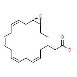 ChemSpider 2D Image | (5Z,8Z,11Z,14Z)-16-[(2S,3R)-3-Ethyl-2-oxiranyl]-5,8,11,14-hexadecatetraenoate | C20H29O3