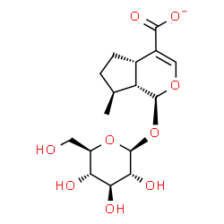 ChemSpider 2D Image | (1S,4aS,7S,7aR)-1-(beta-D-Glucopyranosyloxy)-7-methyl-1,4a,5,6,7,7a-hexahydrocyclopenta[c]pyran-4-carboxylate | C16H23O9